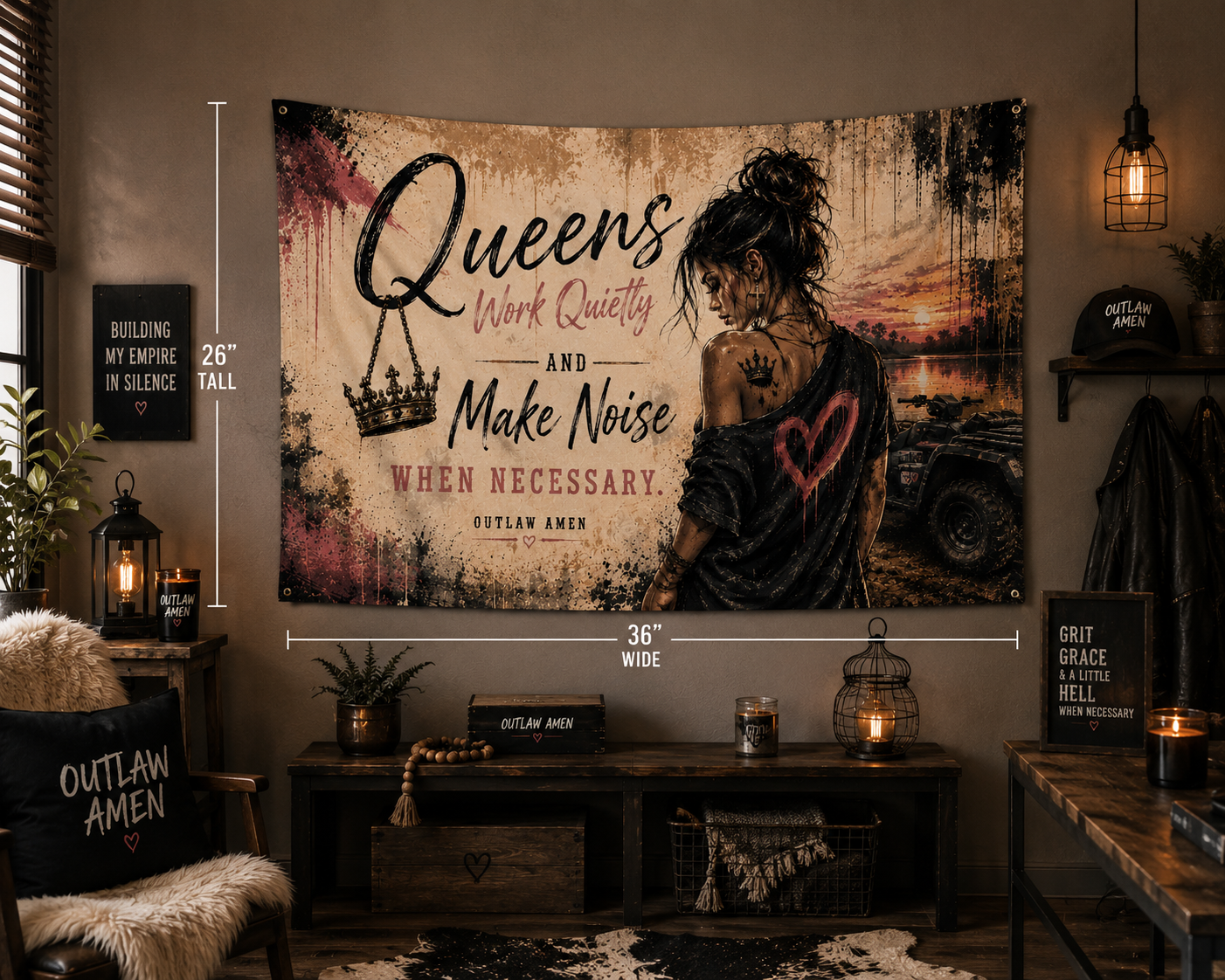 QUEENS WORK QUIETLY & MAKE NOISE WHEN NECESSARY - Wall Tapestry