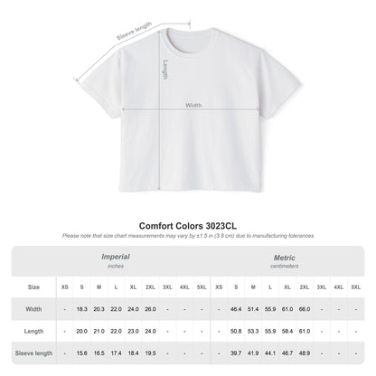 Outlaw Amen Women's Boxy Tee — "She's Got a Past, He's Got Her Covered" Christian Western Graphic Shirt